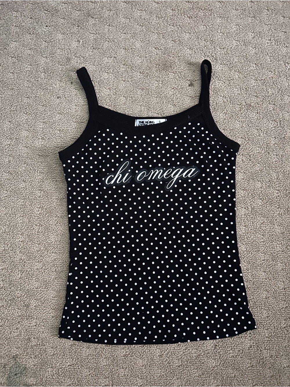 Chi Omega Black Polka Dot Tank Top